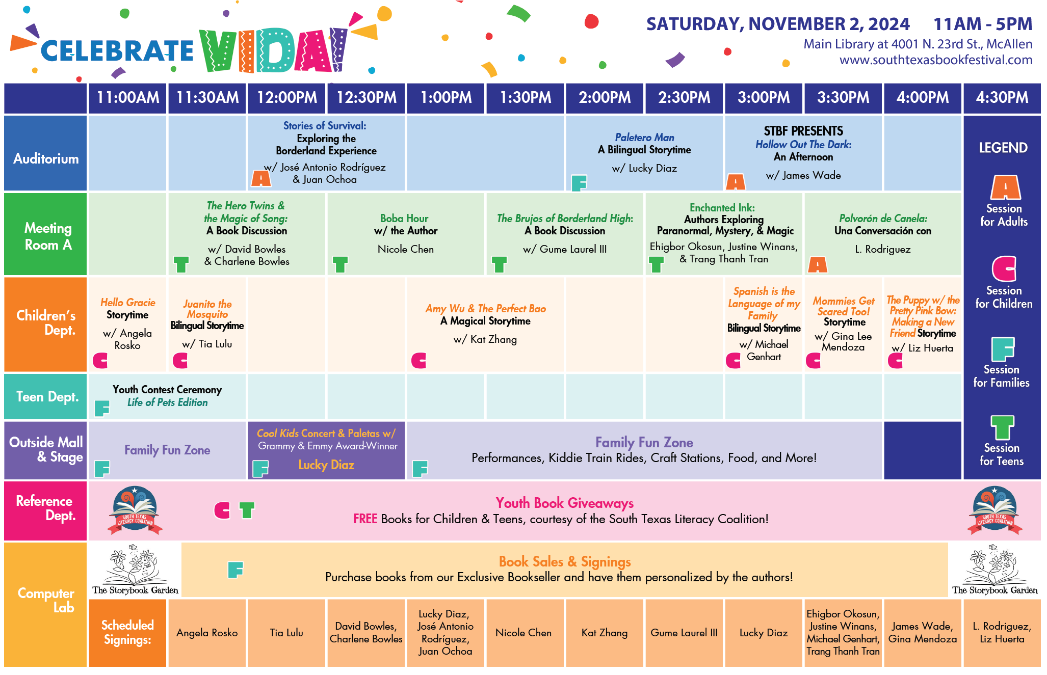 2024 South Texas Book Festival Author Schedule 2024 South Texas Book Festival Author Schedule