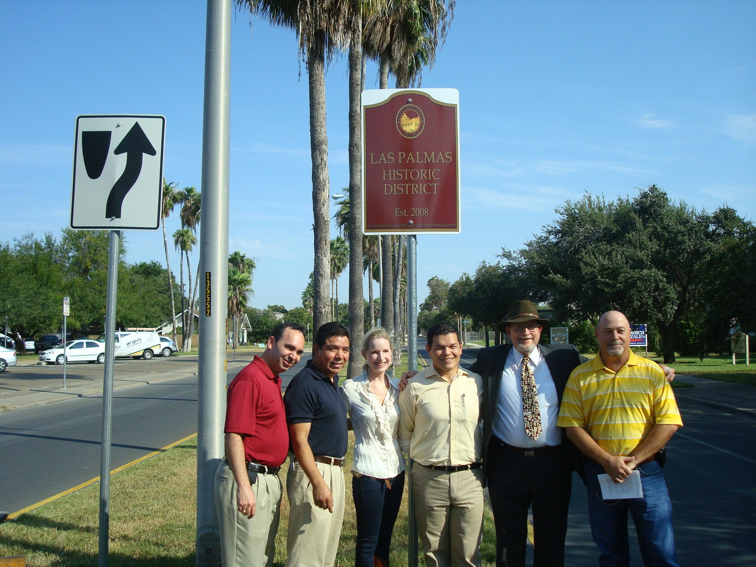 Unveiling of sign announcing the Las Palmas Historic District