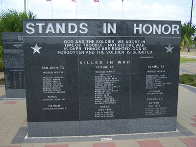 The Cities of Pharr, San Juan and Alamo, Texas Memorial Wall